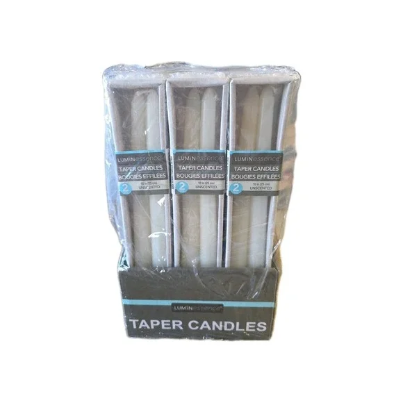New ! 2 x 18 PK Taper Candles 10 in H White Color‎ Unscented Emergency Storm