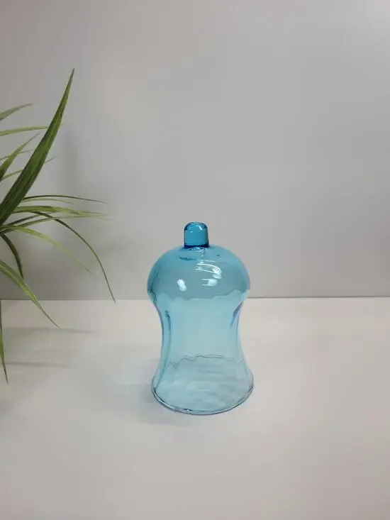 Vintage Blue Swirl Votive pegged Cup, Candle Holder Home Interiors Homco