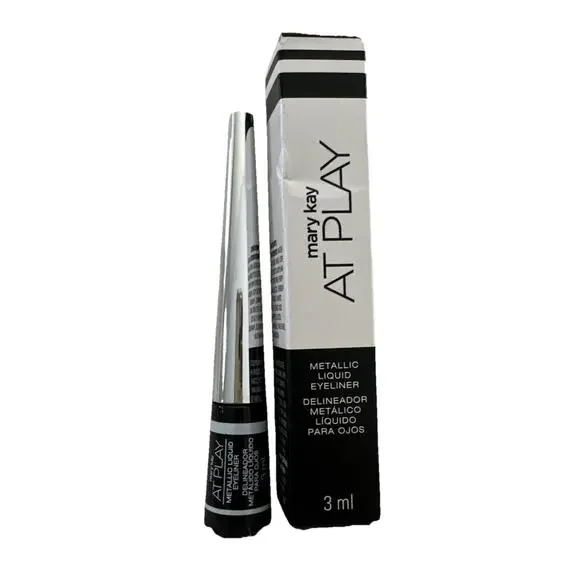 MARY KAY AT PLAY METALLIC LIQUID EYELINER SILVER 177981 Ex 2/24 NOS