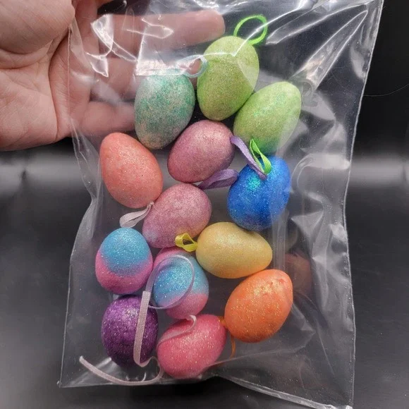 Mini Sparkle Egg Decorations Lot Of 13