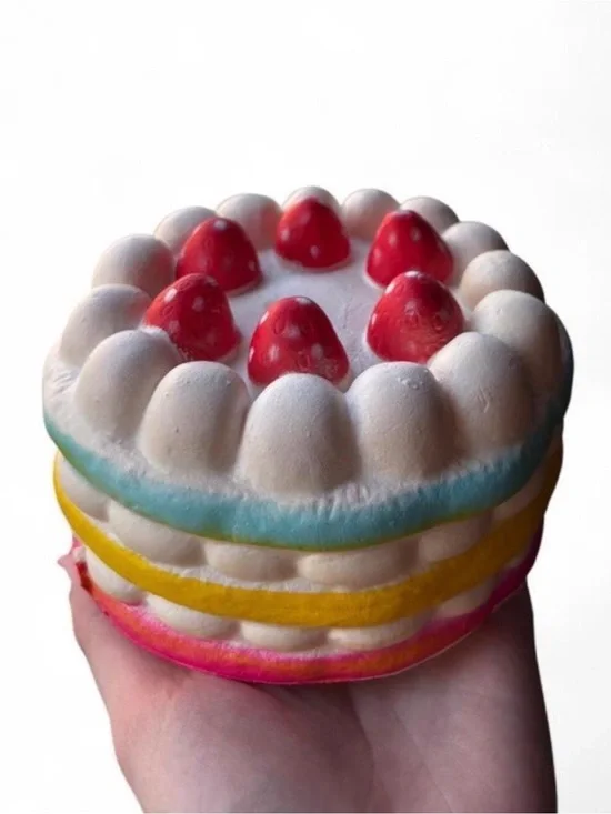 Colorful Strawberry Cake Stress Toy Squishy