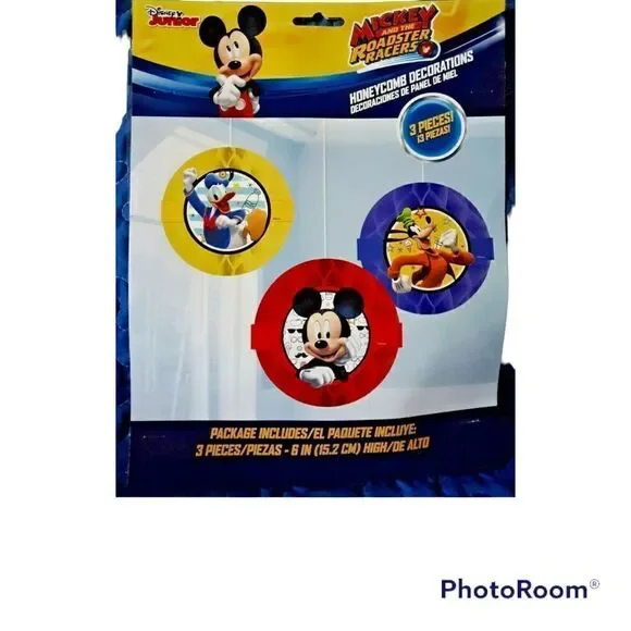 🌼🌼Disney Junior Mickey and the Roadster Racers honeycomb decos  NWT🌼🌼