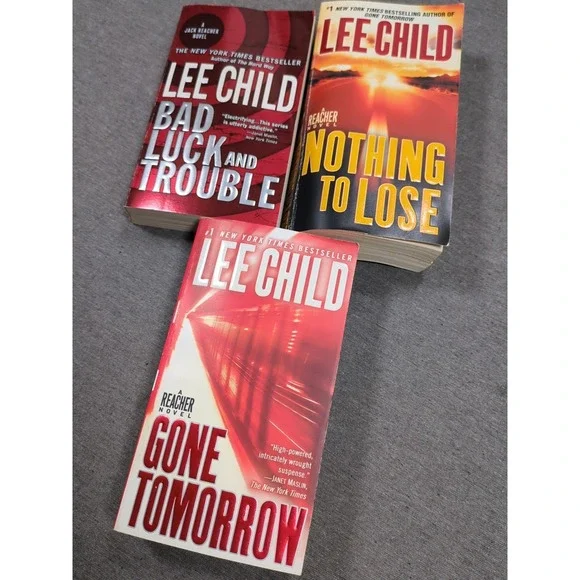 Early Dell PBs Lee‎ Child Bad Luck, Nothing To Lose, Gone Tomorrow. Jack Reacher