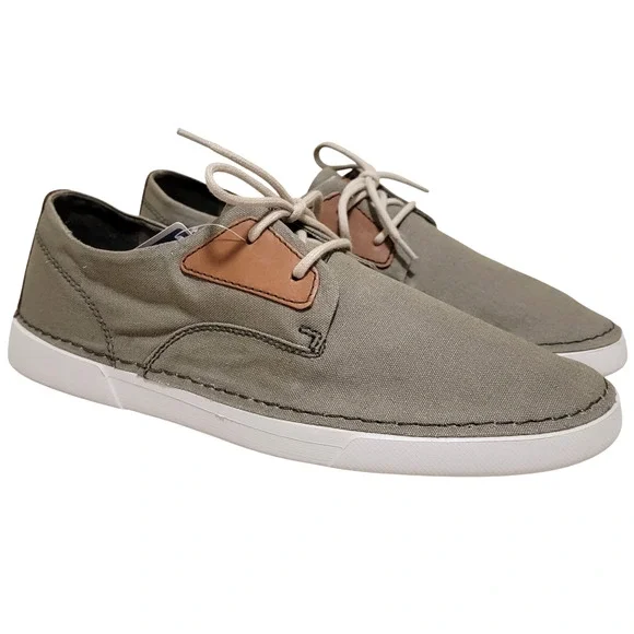 Clarks Men Gereld Tie Casual Derby Oxford Sneakers Size US 10.5W Olive Green
