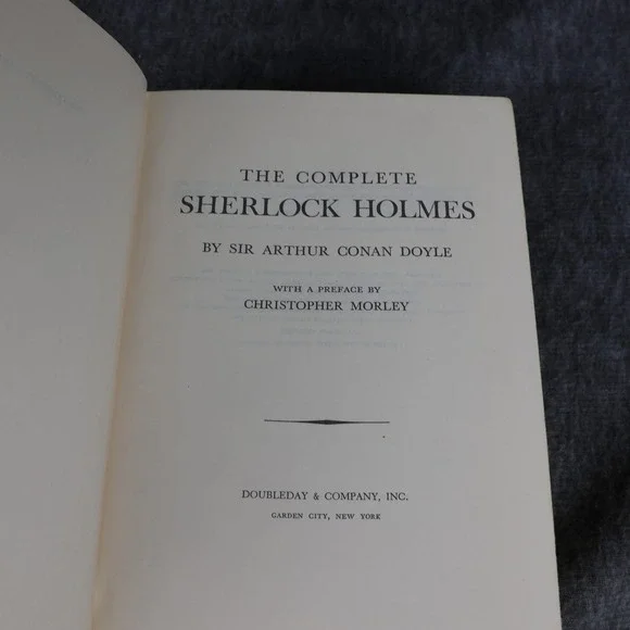 Vintage The Complete Sherlock Holmes Sir Arthur Conan Doyle Tan HC Doubleday USA
