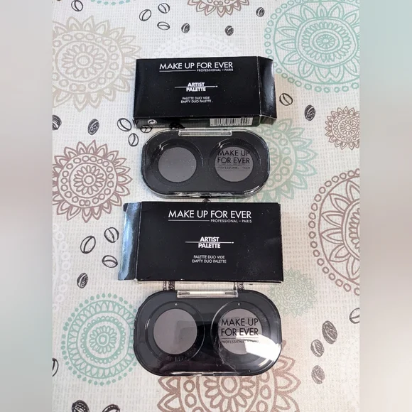 Make Up For Ever MUFE empty magnetic eyeshadow duo palette x2