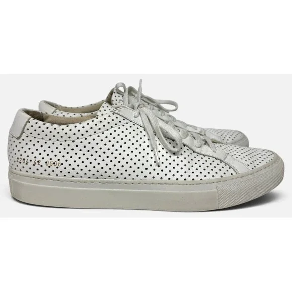 Common Projects 1886 Achilles Low White Perforated Sneakers Mens Size 9 US 42