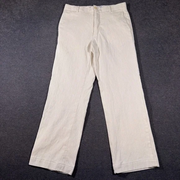 Southern Tide The Skipjack Pants Mens 30x29 Beige Seersucker Striped Chino Prep