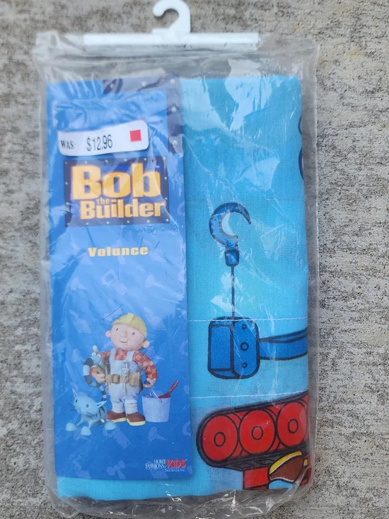 NWT Bob the Builder 2001 Window Valance Curtain Sealed, Fits 36