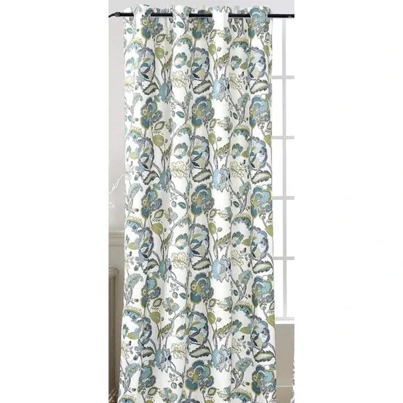 DriftAway‎ Window Panel Curtain Pair Teal/Gray 52