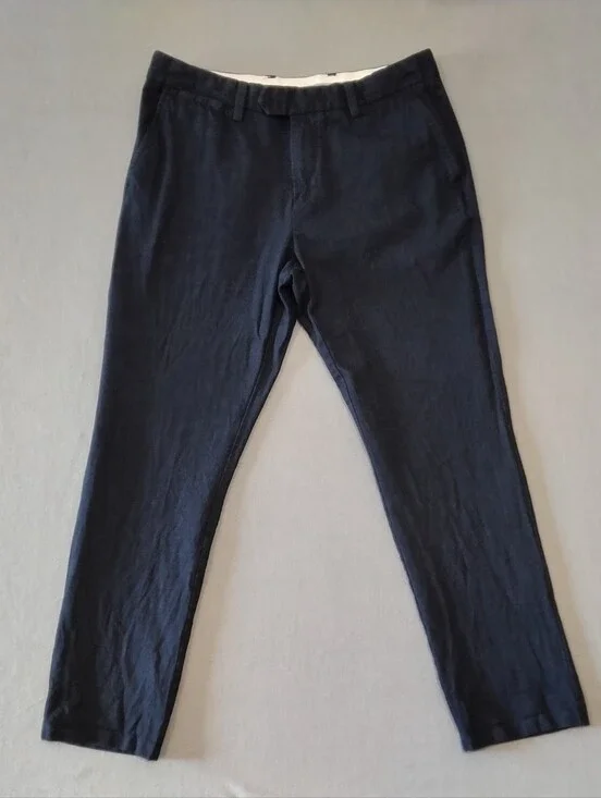 Tommy Hilfiger Slim Fit Chino Pants Mens 34X32 Navy Blue Cotton Mid Rise