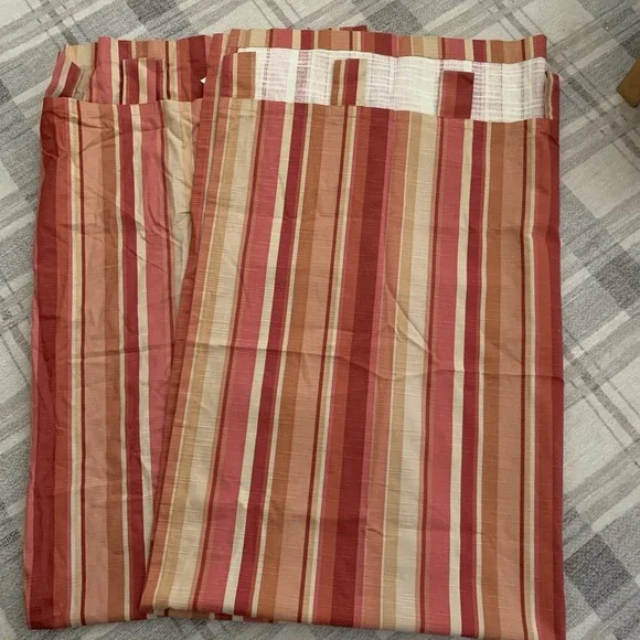 Vintage Pier 1 Imports Pallas Stripe Window Curtain Panels