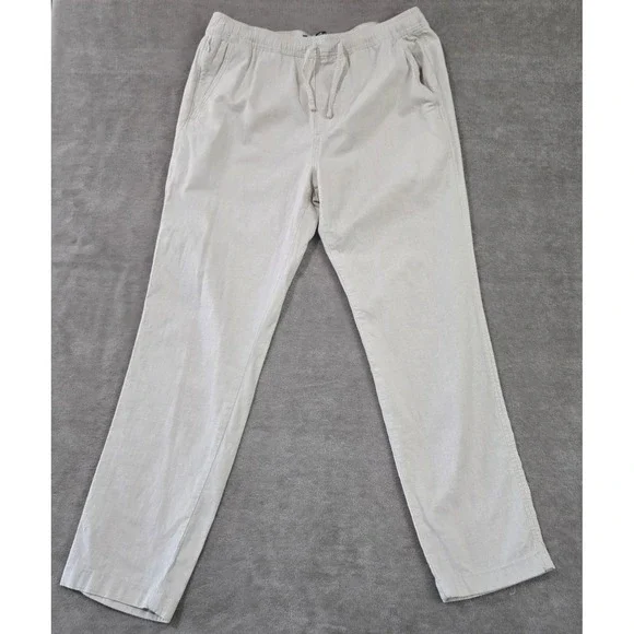Hollister Slim Straight Pants Mens Large Linen Blend Epic Flex Beach Casual Surf