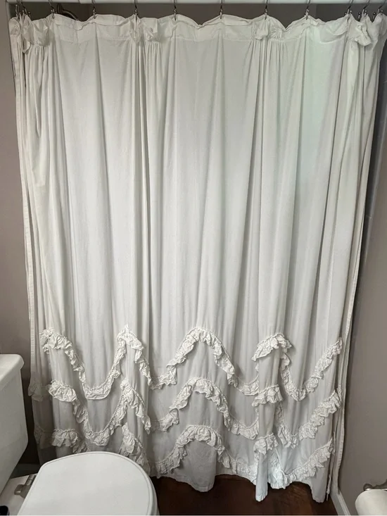 Waves of Ruffles shower curtain by Anthropologie