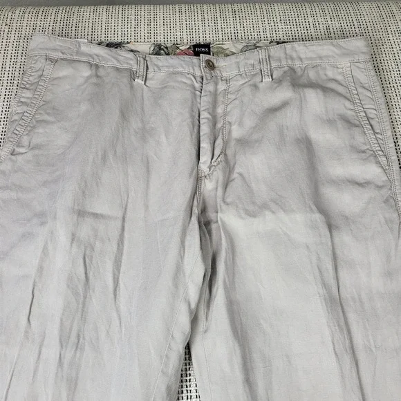 Hugo Boss Pants Mens 36x32 Beige Chino Regular Fit Straight Leg Casual‎ Summer