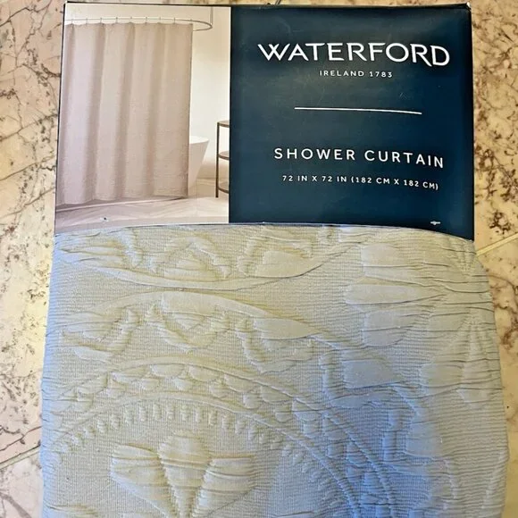 NEW Waterford Textured Fabric Shower Curtain 72