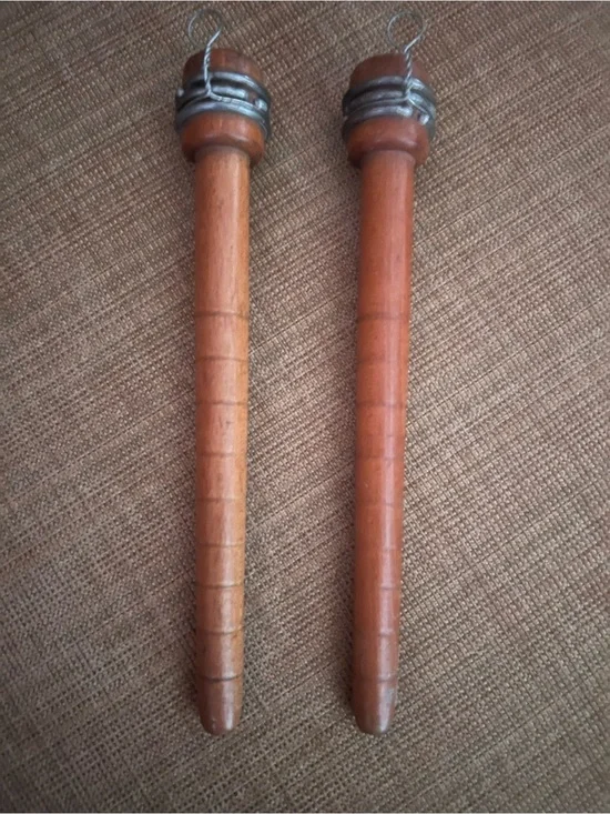ANTIQUE WOODEN WEAVING, BOBBINS