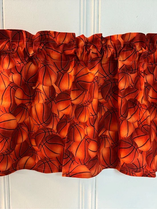 Basketball window valance curtain