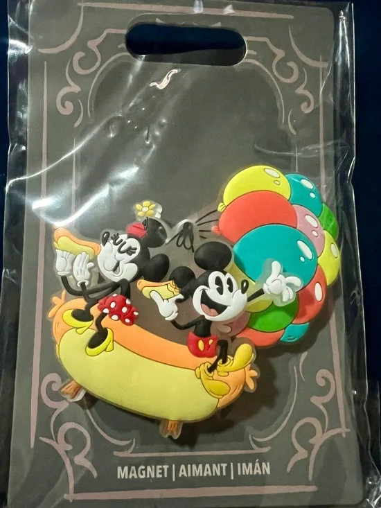 Disney Mickey & Minnie Hot Dog and Balloon Magnet - Yellow, Red, Green, Blue