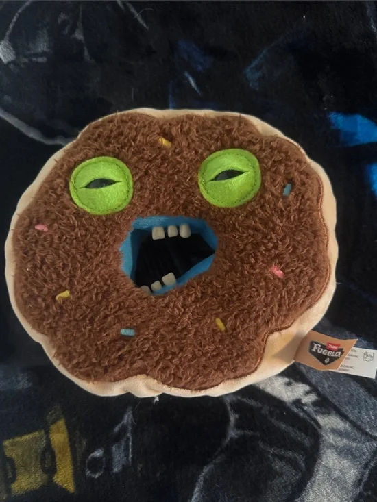 Fugglicious Fuggler Donut Plush Toy - Brown with Green Eyes