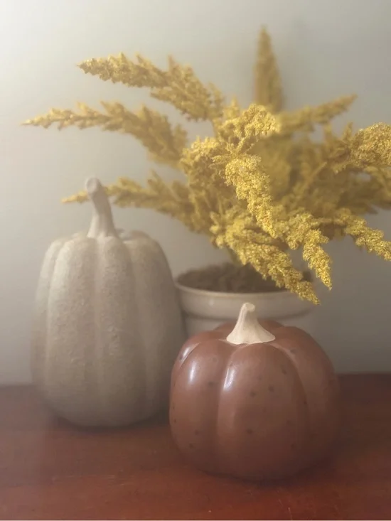 Set of 2 threshold ceramic pumpkins autum decor Thanksgiving cottagecore