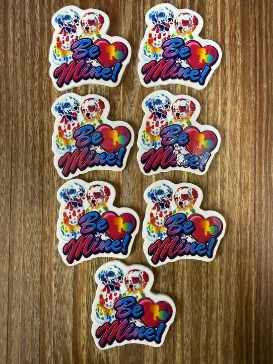 7 Pc Lisa Frank Be Mine Acrylic Flatbacks