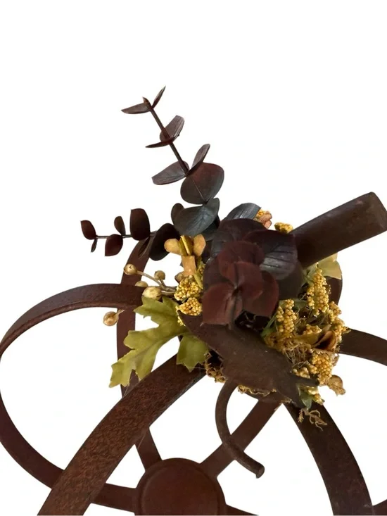 Rustic Metal Pumpkin Fall Floral Farmhouse Decor