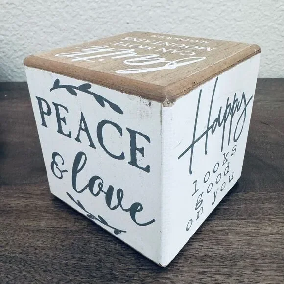 Bible Verse Inspired Solid Wood Cube Decor