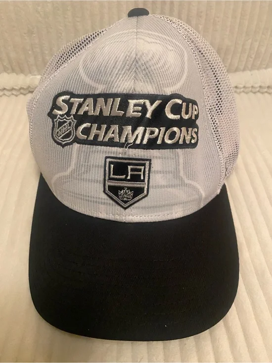 Reebok White Mesh Back Cap with Black Bill - Stanley Cup Champions