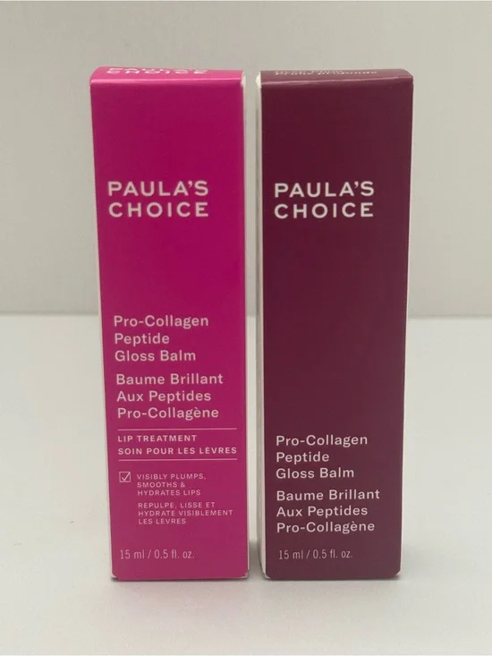 Paula’s Choice Pro-Collagen Peptide Plumping Lip Gloss Balm Duo Pink Plum 2-Pc