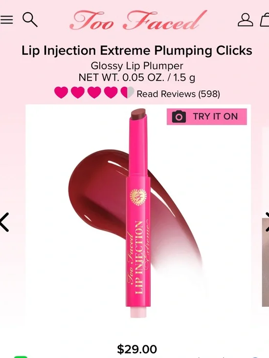 Too Faced Lip Injection Extreme Plumping Clicks