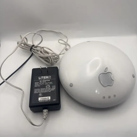 Vintage Apple AirPort Base Station Family M8440 White W/ Power Cord Tested Works