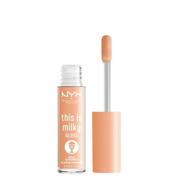 3 x NYX This Is Milky Gloss, Lip Gloss with 12 Hr Hydration, Milk N Hunny