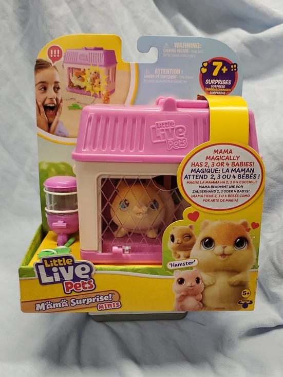Little Live Pets Mama Surprise! Minis Hamster Playset - Pink and Cream
