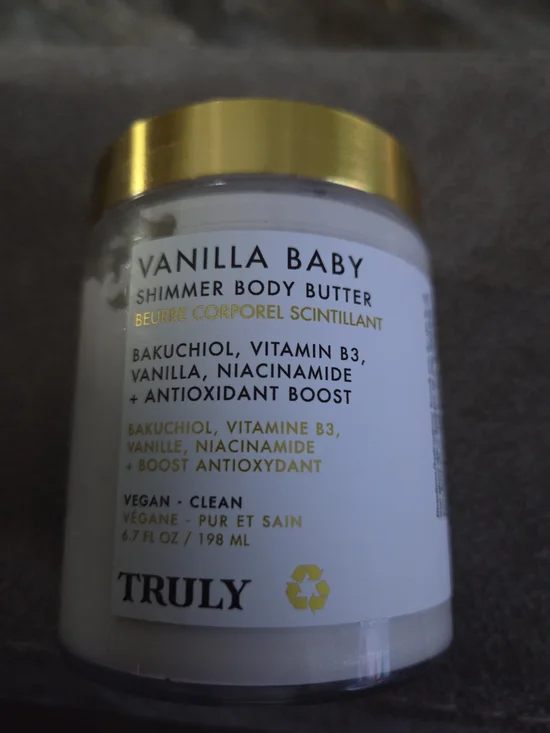 TRULY Vanilla Baby Shimmer Body Butter — Gold & White