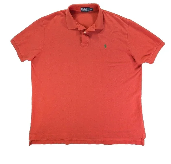 Polo Ralph Lauren Polo Shirt Men's XXL Short Sleeved Cotton Pink Preppy
