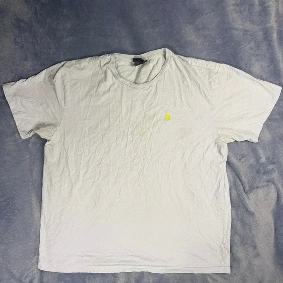 Ralph Lauren baby blue ‎ t-shirt with yellow logo Size XL