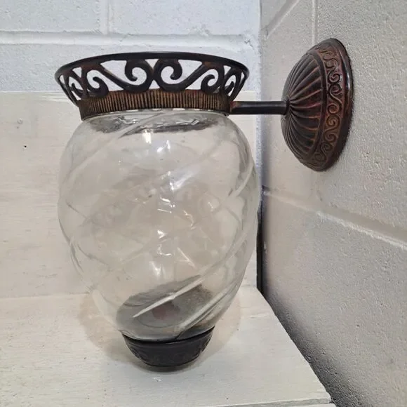 Antigue Glass Wall Sconce/Lantern 9.5