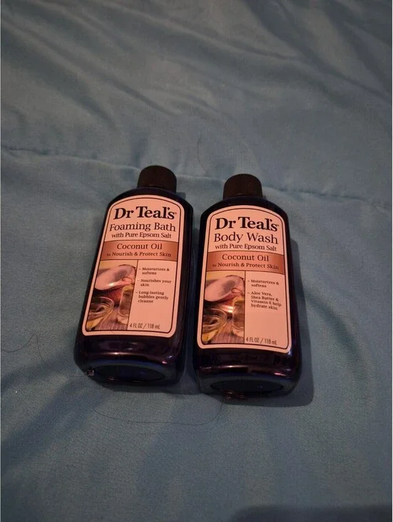 DR TEALS Foaming Bath Set NOURISH and PROTECT  Coconut Oil ( 4 Oz.