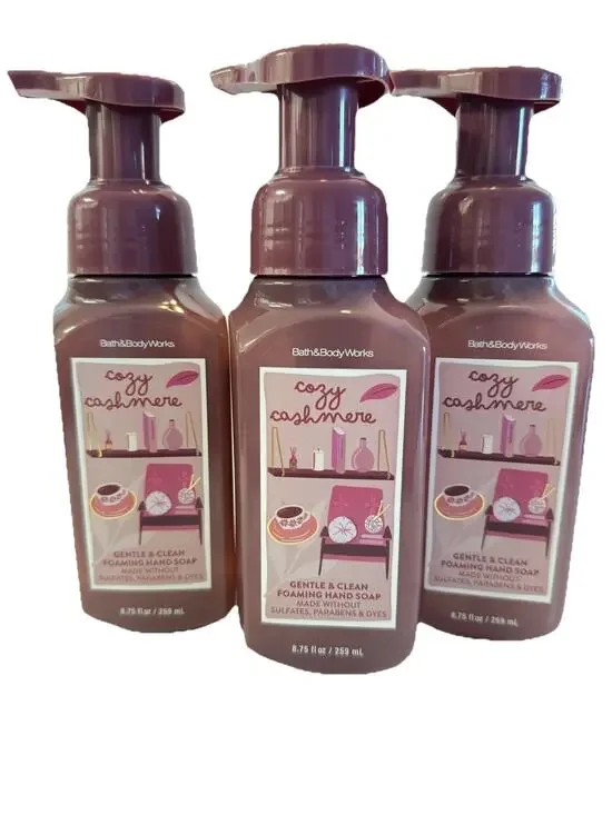 Set Of 6 Bath & Body Works COZY CASHMERE Gentle Foaming Hand Soap 8.75 fl oz