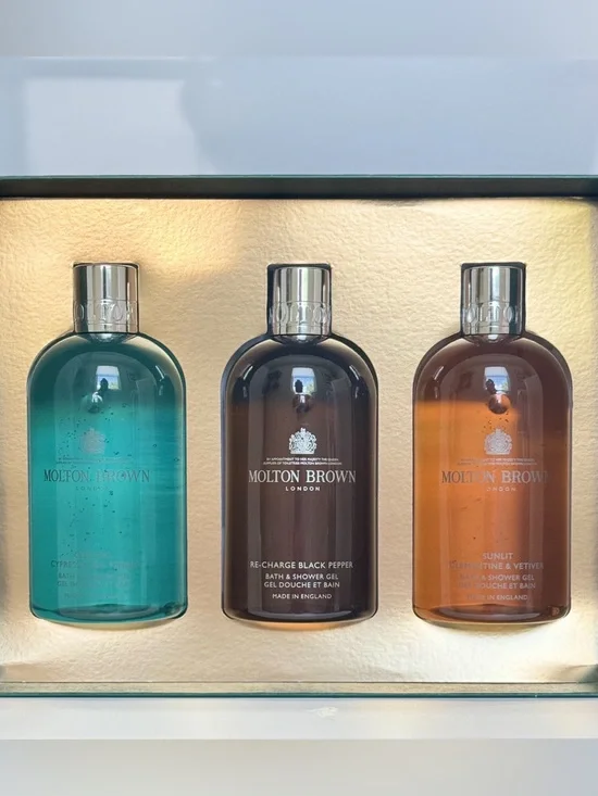 Molton Brown Woody & Aromatic Bath & Shower Gel Gift Set 3 x 10oz NEW
