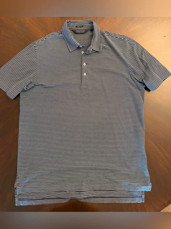 Polo by Ralph Lauren Men’s Navy & White Striped Polo Shirt large