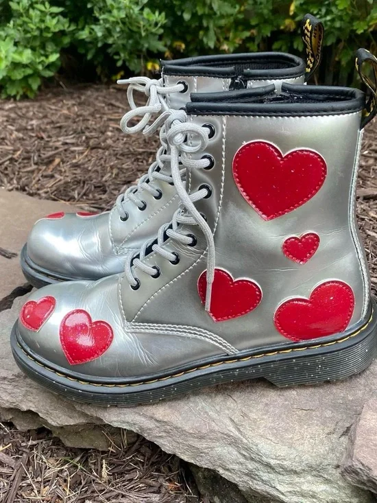 Dr. Martens Whimsy Indie Fairycore Junior 1460 Glitter Star Patent Lace Up Boots