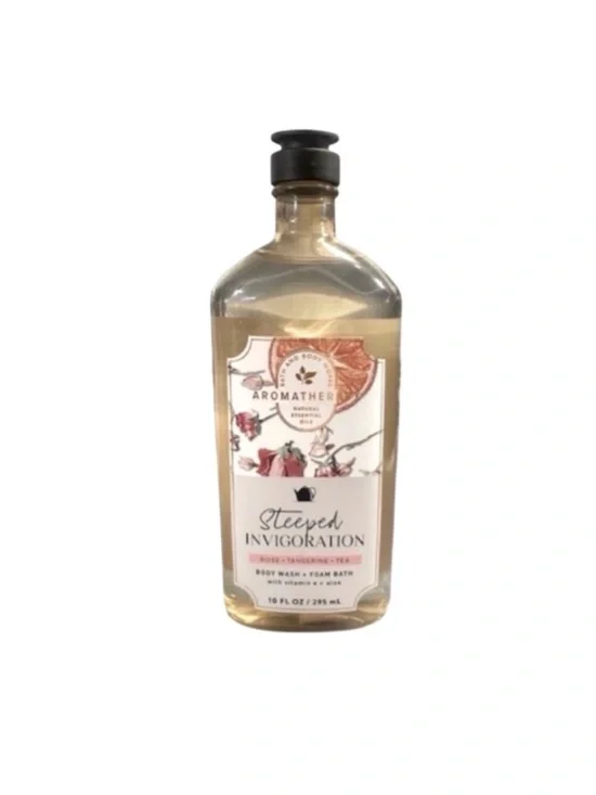 Aromatherapy Steeped Invigoration Rose, Tangerine & Tea Body Wash and Foam Bath