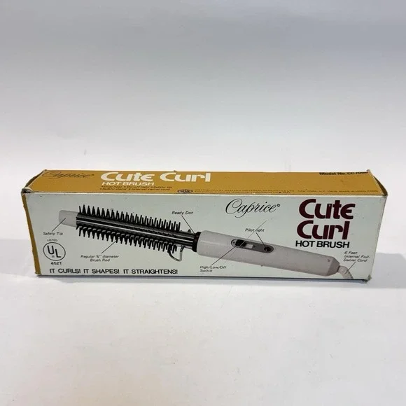NOS Vintage 70s Caprice Cute Curl Hot Brush Curling Iron 3/4