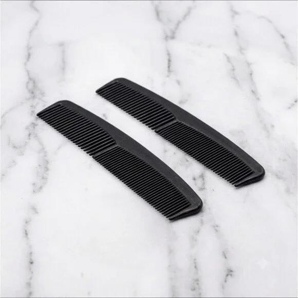 2 Pack Black Pocket Combs Unisex Fine Medium Tooth Hair Styling Grooming Lot