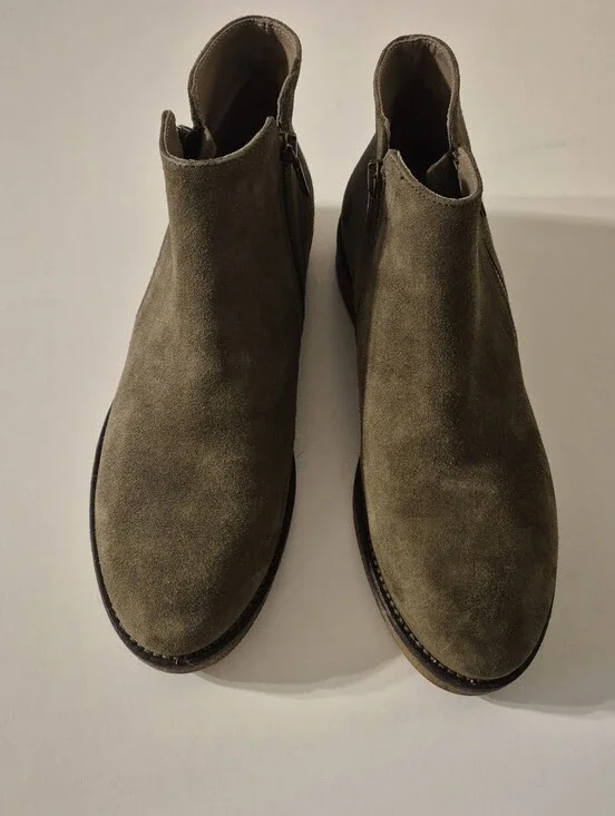 ITALEAU Foliana Waterproof Suede Ankle Boots Moss Green Size EU 40 / US 9.5