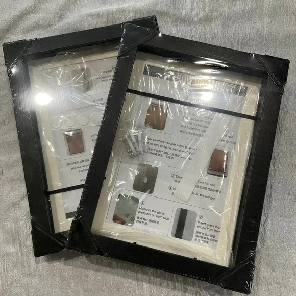 2 New 3D Black Wood Grain Shadow Box Frame 8x10 Deep Art Display Case Memory Box