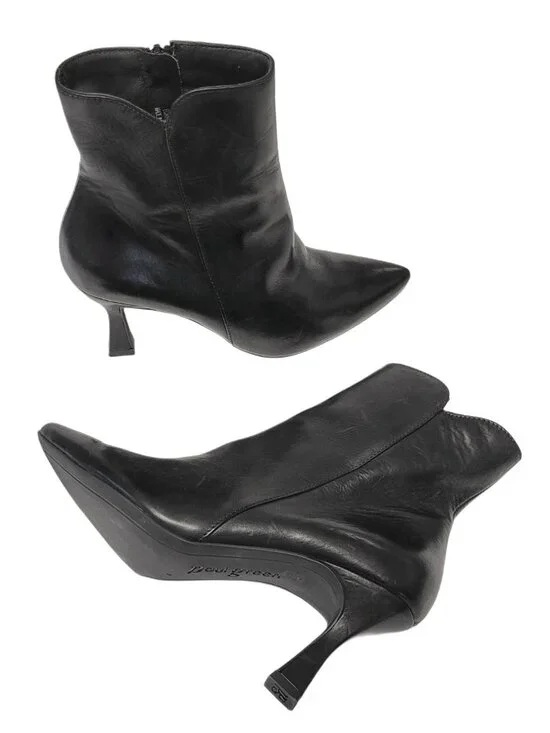 Paul Green Leather Heeled Pointed Toe Ankle Boot UK4