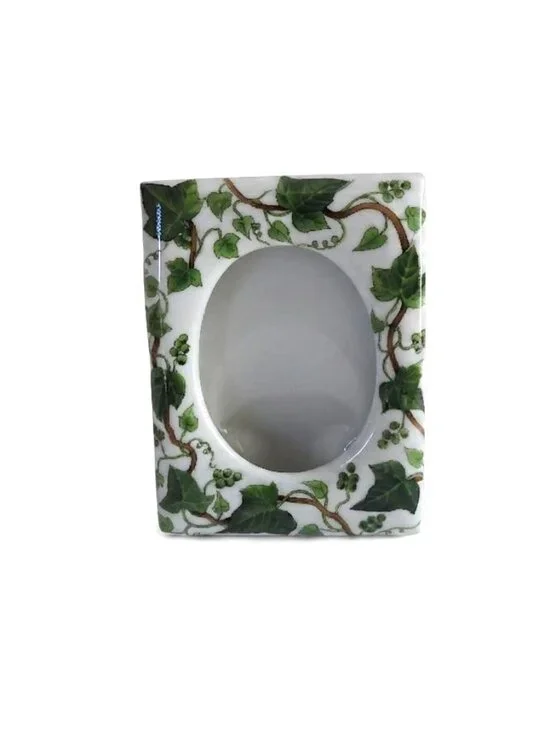 Vintage Porcelain Ivy Picture Frame Made in Japan 5.25
